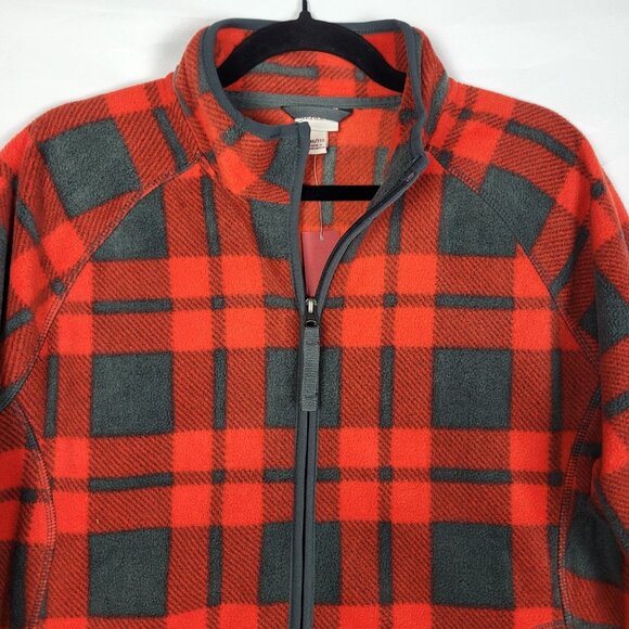 Merona Cabincore Full Zip Fleece Jacket Women's Plus 2X Red Gray Plaid NWT - Picture 3 of 9